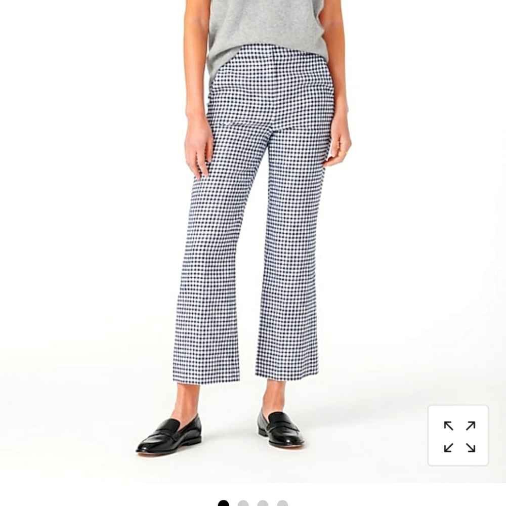 J. Crew Hayden Black and White Gingham Crop Pants